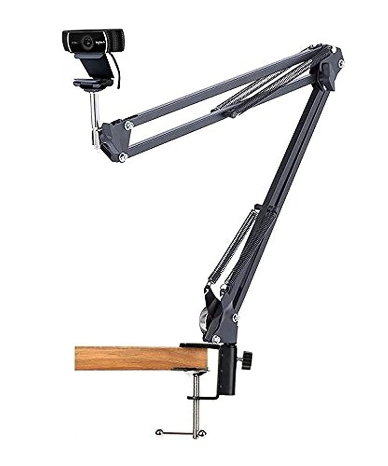 AceTaken Desk Clamp Mount Suspension Boom Scissor Arm Tripod Stand Holder Compatible with Logitech C920 C925e C922 C930 StreamCam C615; Brio 4K,MX brio 4K, Brio 500 webcams - Image 1